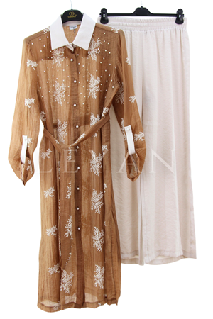 Orhan Store Nakışlı Takım- LYN03722 Camel