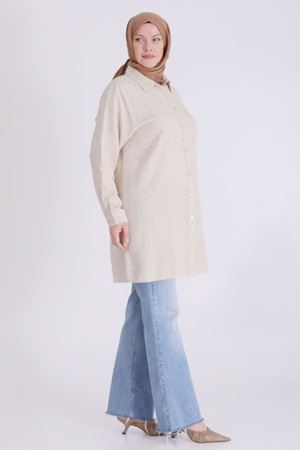 Behrem Taşlı Tunik- LYN03791 Bej