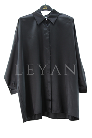 Orhan Store Oversize Gömlek- LYN03832 Siyah