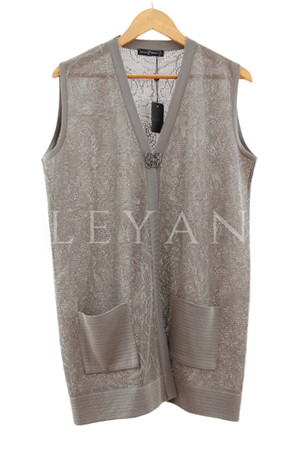 Mutlu Ertan Çiçek Arujlu Kısa Yelek- LYN03646 Vizon