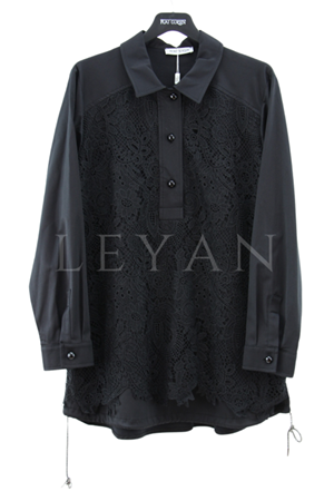 Fuat Gürşen Güpürlü Tunik- LYN03379 Siyah