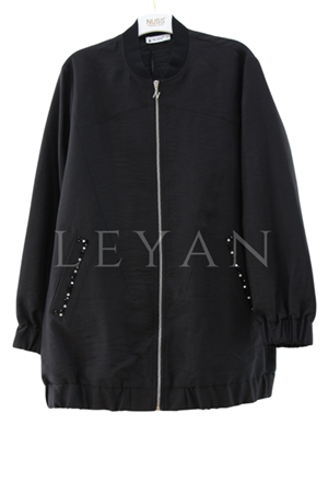 Nuss Cebi Taş Detaylı Ceket- LYN03861 Siyah