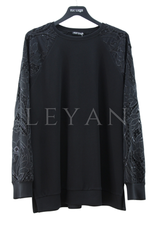 Fuat Gürşen Güpür Detaylı Bluz- LYN03960 Siyah