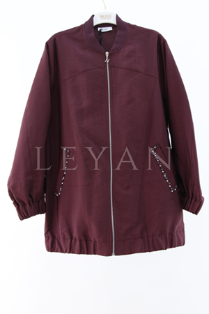Nuss Cebi Taş Detaylı Ceket- LYN03861 Bordo