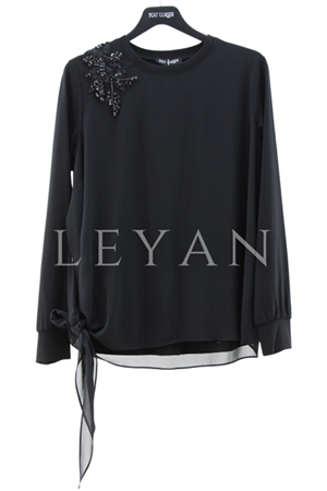 Fuat Gürşen İşlemeli Bluz- LYN04029 Siyah