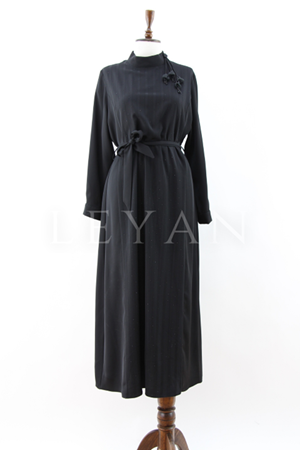 Fuat Gürşen Taş Baskılı Elbise- LYN03949 Siyah