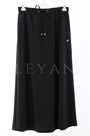 Defrina Fileto Cep Detaylı Etek- LYN03864 Siyah