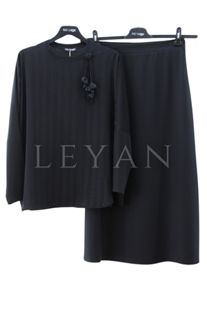 Fuat Gürşen Taş Baskılı Takım- LYN03956 Siyah