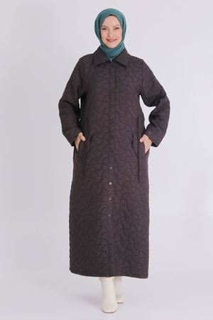 Behrem Çıtçıtlı Kapitone Ferace- LYN03914 Kahve