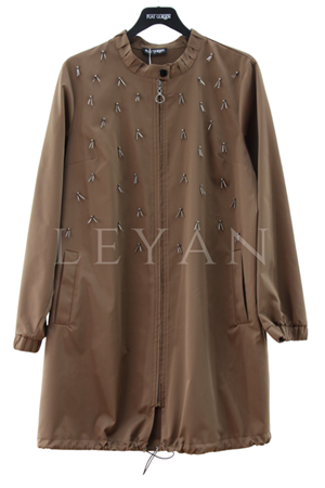 Fuat Gürşen Boncuk İşlemeli Kap- LYN03943 Kahve