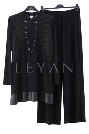 Orhan Store File Ve Deri Detaylı Takım- LYN04030 Siyah