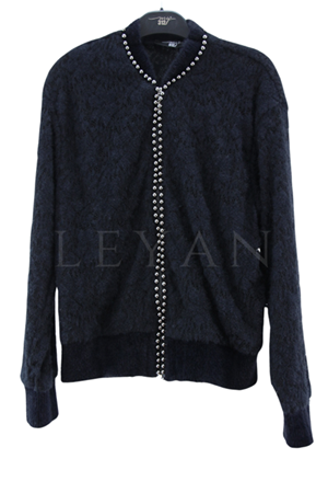 My312 İncili Dantelli Ceket- LYN03154 Siyah