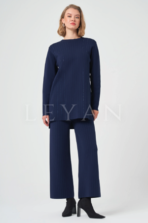 Nuss Taş Detaylı Takım- LYN04142 Lacivert