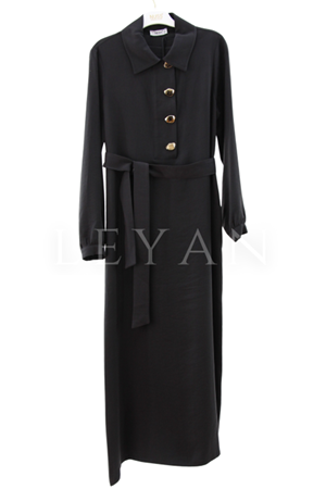 Nuss Çıtçıt Detaylı Elbise- LYN04180 Siyah