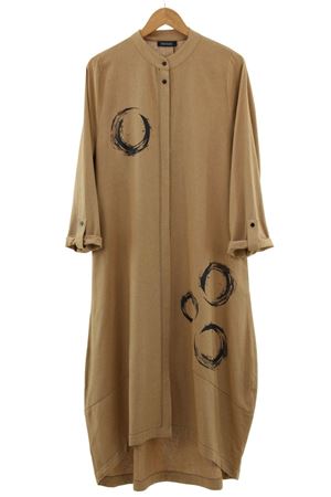 Behrem Baskılı Keten Kap- LYN01106  Camel