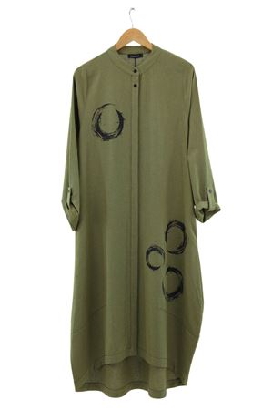 Behrem Baskılı Keten Kap- LYN01106  Zeytin