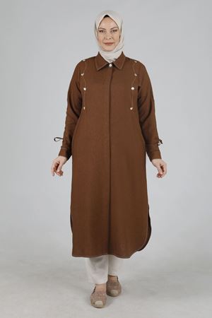 Behrem Keten Gömlek- LYN02301 Kahve