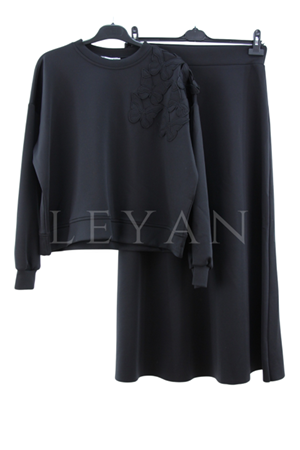 Missemramiss Alaera Nakışlı Takım- LYN04189 Siyah