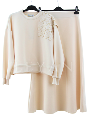 Missemramiss Alaera Nakışlı Takım- LYN04189 Krem