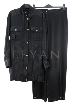 My312 Çıtçıtlı Cepli Jakar Takım- LYN04190 Siyah
