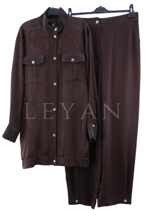 My312 Çıtçıtlı Cepli Jakar Takım- LYN04190 Kahve