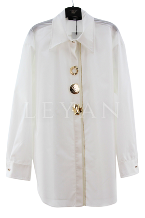 My312 Önü Aksesuarlı Gömlek- LYN04044 Ekru