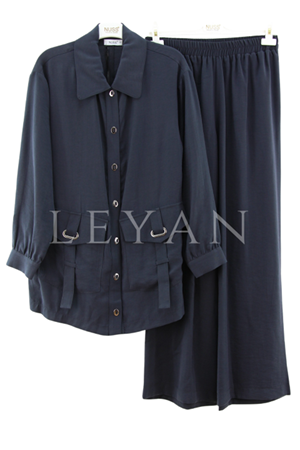 Nuss Cep Detaylı İkili Takım- LYN04194 Lacivert