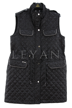 Orhan Store Jakarlı Kapitone Yelek- LYN04198 Siyah