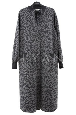 Dule Simli Leopar Desen Kap- LYN04208 Antrasit