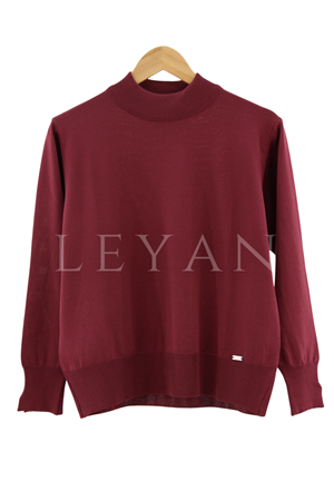 My312 Yarım Balıkçı Bluz- LYN03927 Bordo