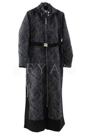 Orhan Store Fermuar Detaylı Brokar Kap- LYN04204 Siyah