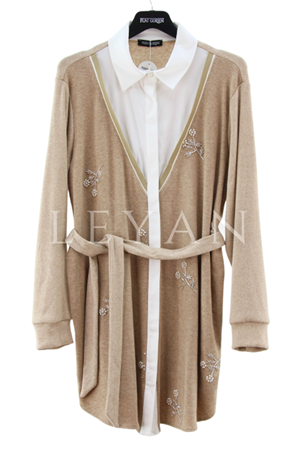 Fuat Gürşen İşlemeli Gömlek Tunik- LYN04215 Bej