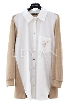 Fuat Gürşen Poplin Detaylı Tunik- LYN04219 Bej