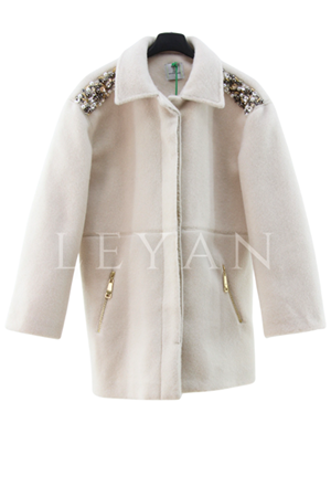 Missemramiss Solvera Kısa Kaşe Kaban- LYN04221 Krem