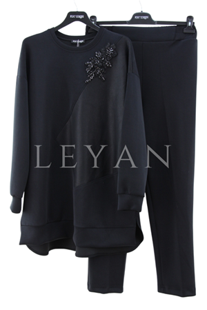 Fuat Gürşen İşleme Detaylı Takım- LYN04220 Siyah