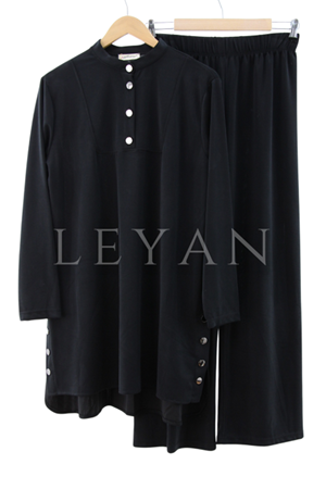 Düğme Detaylı Takım- LYN04222 Siyah