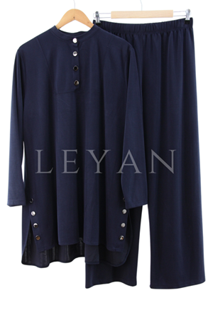 Düğme Detaylı Takım- LYN04222 Lacivert