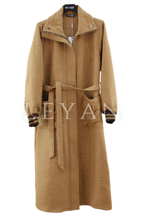 Fuat Gürşen Ribana Detaylı Kapitone Kap- LYN04228 Camel