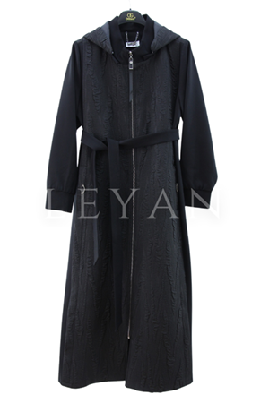 Orhan Store Brokar Kumaş Detaylı Kap- LYN04233 Siyah
