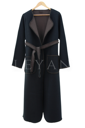 Kemerli Triko Ceket- LYN03283 Kahve