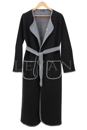 Kemerli Triko Ceket- LYN03283 Gri