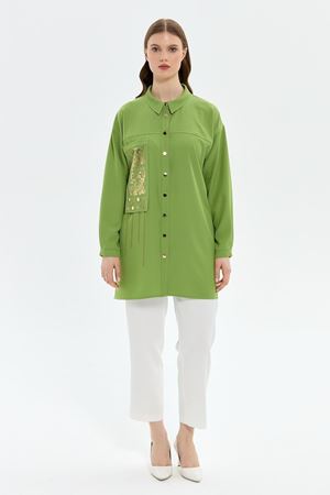 Müsemma Hümeyra Gömlek- LYN03649 Yeşil