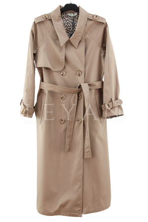 Dule Leopar Desenli Trençkot- LYN04250 Bej