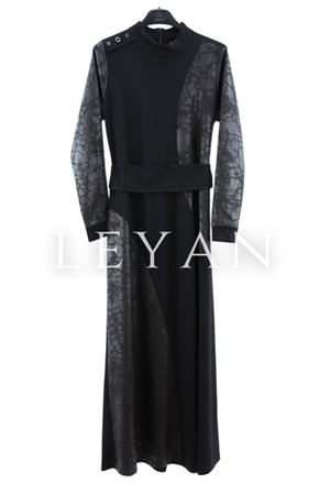 Orhan Store Baskılı  Elbise- LYN04268 Siyah