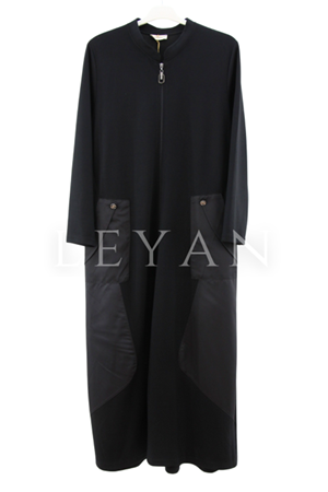 Paraşüt Detaylı Ferace- LYN04281 Siyah