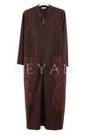 Paraşüt Detaylı Ferace- LYN04281 Kahve