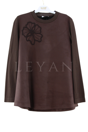 Nuss Kolları Merserize Tunik- LYN04287 Kahve