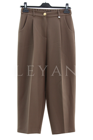 Sentez Roma Arkası Lastikli Pileli Pantolon- LYN04016 Vizon