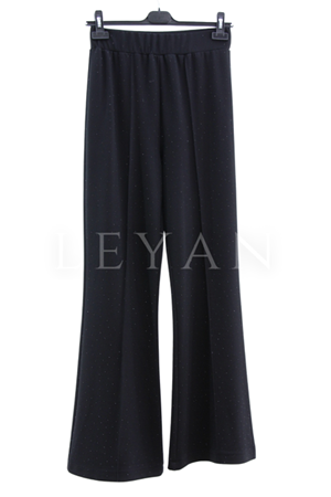 Sentez Taşlı İspanyol Pantolon- LYN04179 Siyah