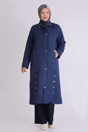 Behrem Çıtçıt Detaylı Kapitone Kap- LYN03996 Lacivert